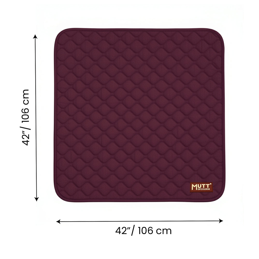 Burgundy Quilted Blanket for Cats and Dogs (3 Layered)