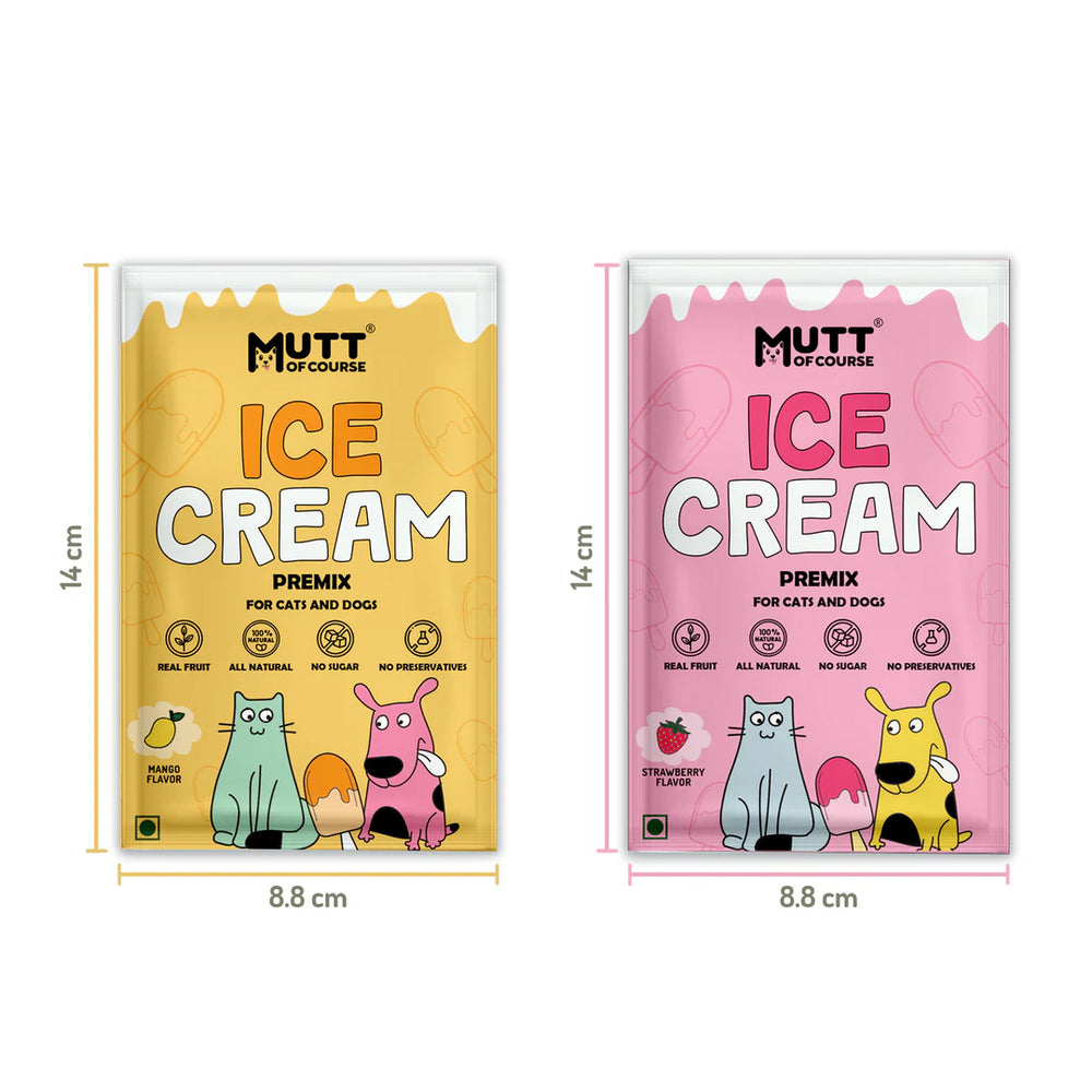 Duo Delight: Mango & Strawberry Ice Cream Premix for Cats & Dogs (Pet Nutritionist Approved)