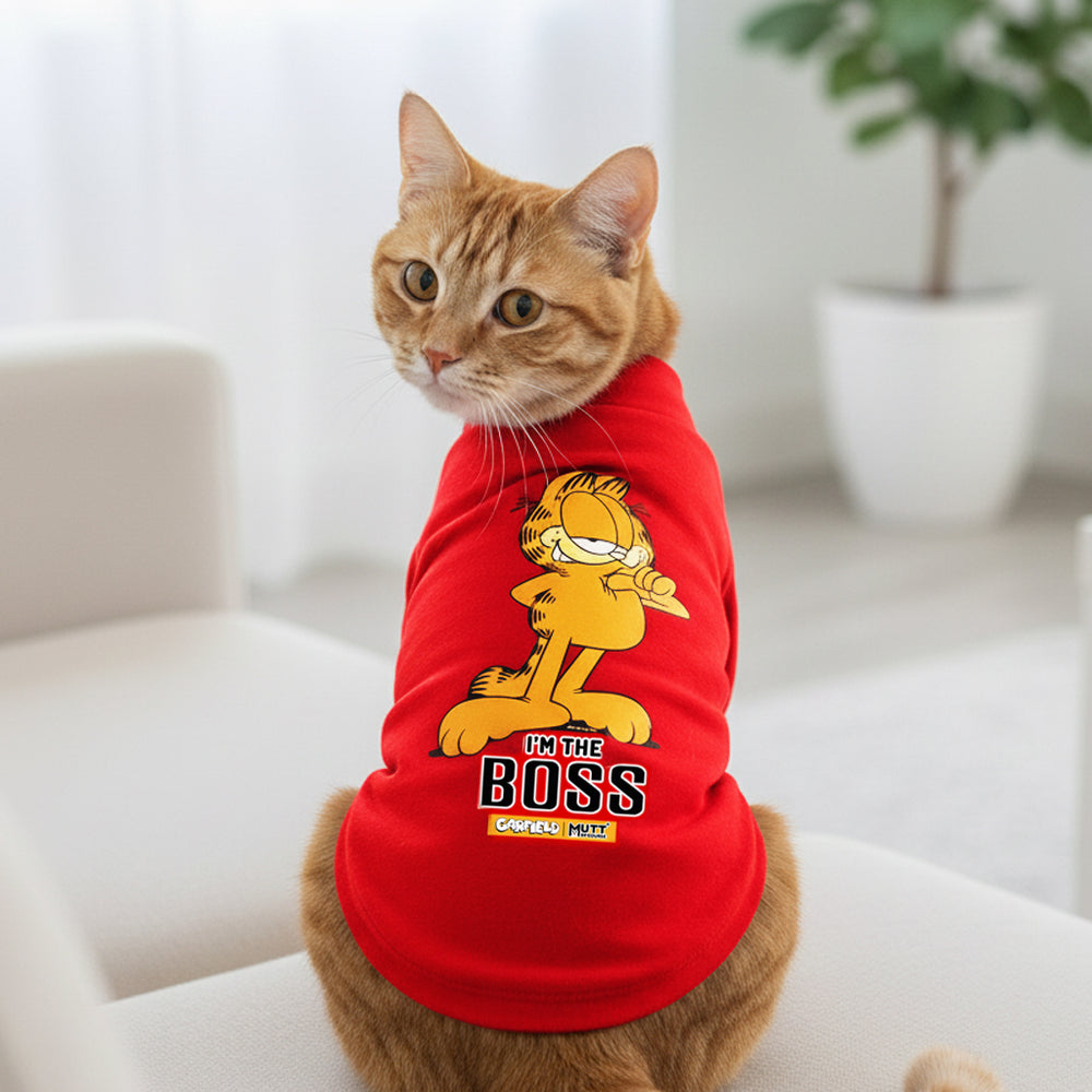 Garfield I am the Boss T-Shirt For Cats