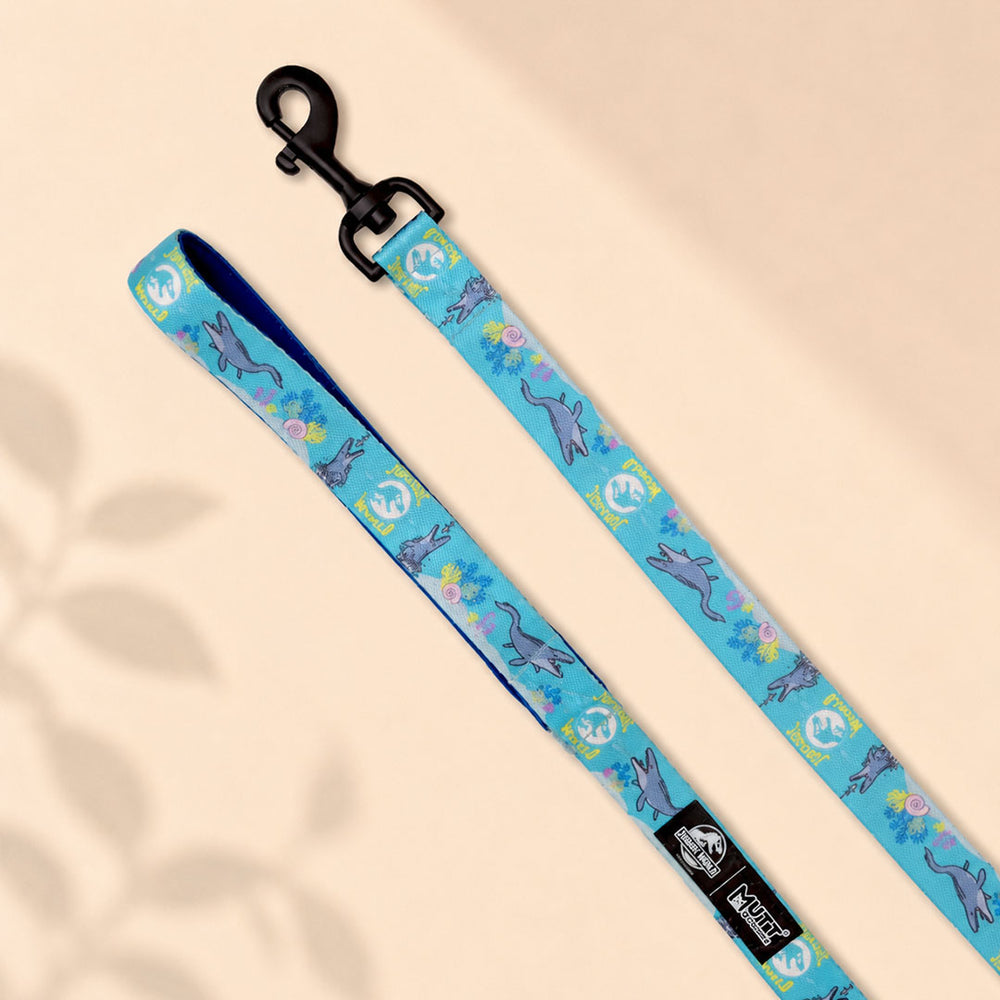 Jurassic Marine Dinos Dog Leash | Ocean Dinosaur Print Dog Leash