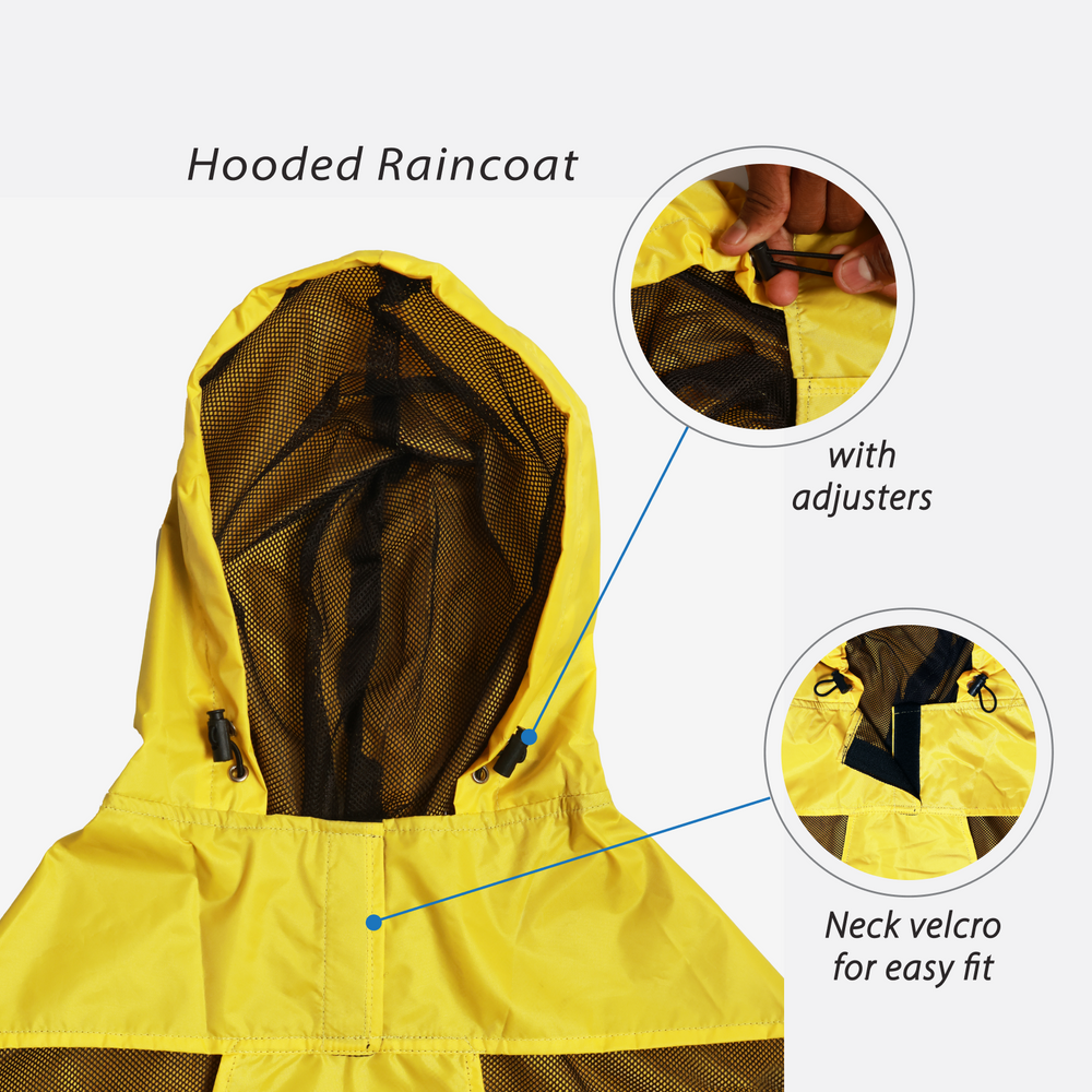 Yellow Hooded Dog Raincoat